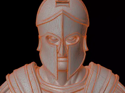 Spartan Warrior Bust Character 3D Print Model 3D print model