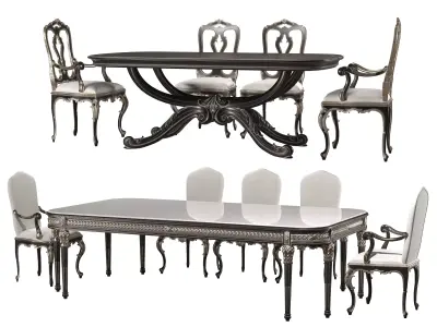 roberto giovannini table and chairs set 3D model