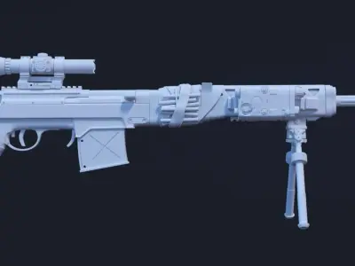 Customized SVT40 Sniper Rifle High Poly 3D model