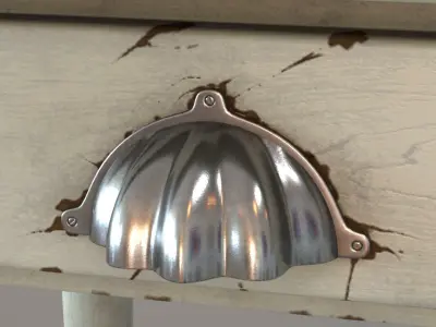 Vintage white table 3D model