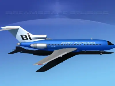 Boeing 727-100 Braniff Intl 2 3D model