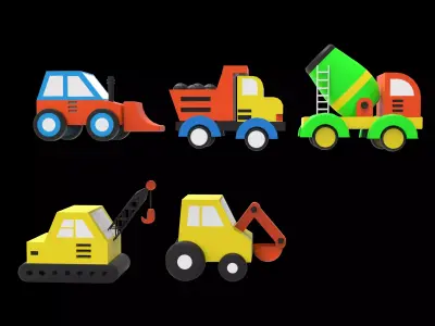 toy cars Low-poly 3D model