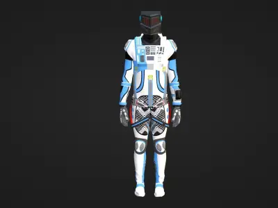 Robot Soldier - Assault Soldier Low-poly 3D model 8