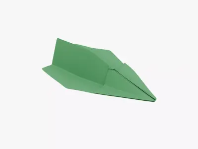 Paper Plane Green Low-poly 3D model