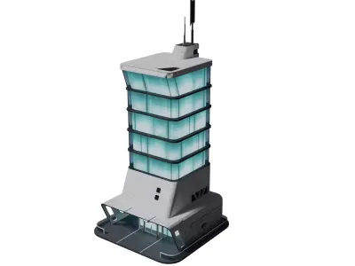Sci-fi Office Building Low-poly 3D model
