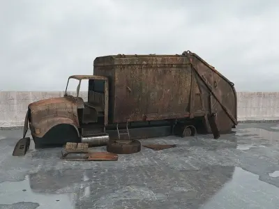 destroyed truck 012 am165 3D model