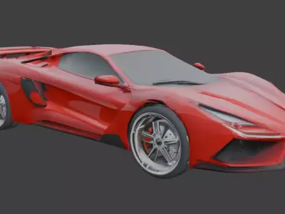 sport car low poly Low-poly 3D model
