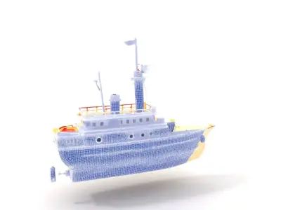 Colorful Toy Ship model pack Low-poly 3D model