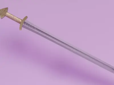 Old ukranian sword Low-poly 3D model
