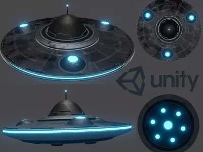 UFO 3D model spaceship Low-poly 3D model