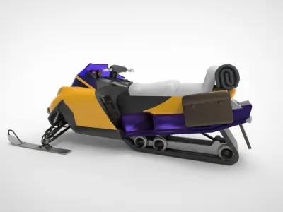 Snow Motorcycle Low-poly 3D model
