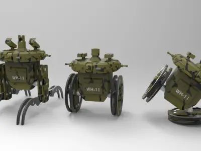 All terrain combat robot 3D model