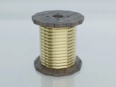 Resources Pack - Cable Drums Low-poly 3D model