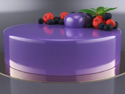 Cardboard Transport Box with Fruit Cake 3D model