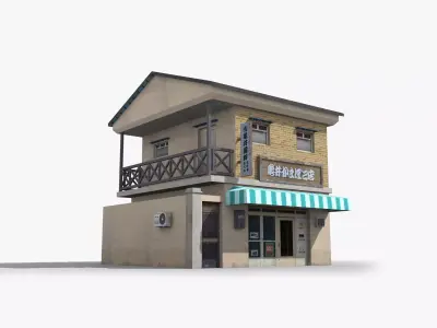 Japanese House x7 Low-poly 3D model