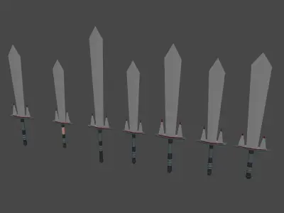 7 Siblings Warrior sword  Free low-poly 3D model