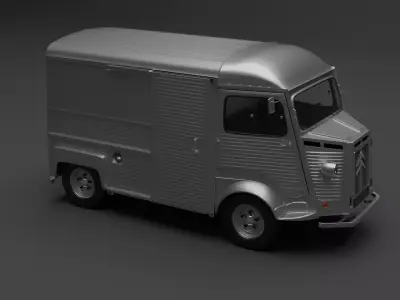 Citroen H silver van 3D model