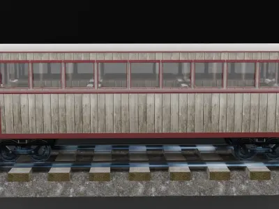 Old Train - Low poly Low-poly 3D model