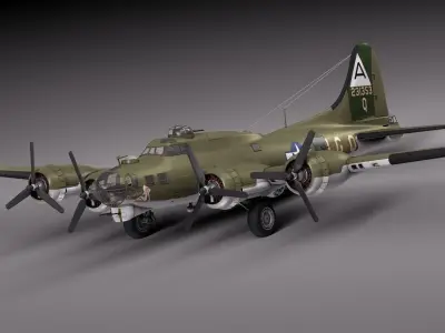 Boeing B-17 Super Fortress Bomber 3D model