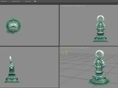 Cartoon humanoid statue arrow tower - Attack Tower Low-poly 3D model