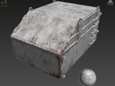 Trash container 3D model 2