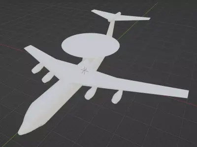 Fictional AWACS Aircraft A-50 Mainstay Inspired series 3D model