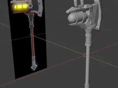 V-Axe Sci-Fi weapon ver beta Free 3D model
