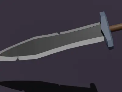 Low-Poly Fantasy Sword Free low-poly 3D model