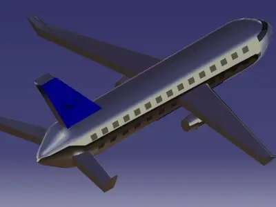 Aircraft model airplane flying in sky 3D model