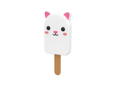 Cartoon Rabbit Ice Cream Cute Low-poly 3D model