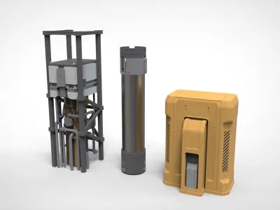 sci-fi Architecture kitbash 39 3D model