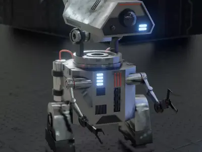 simple sci-fi robot 3D model