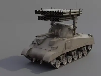 T34 Calliope Rocket Launcher  Low-poly 3D model