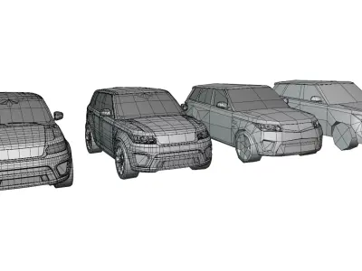 Modern Luxury Sport SUV Gameready 4 LODs Unity UE Optimized Low-poly 3D model