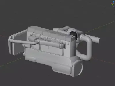 Twin Turbo 24v Cummins Engine 3D model