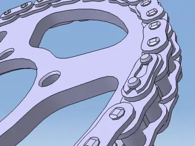 Chain and Sprocket DID O-RING YBR 125 05-08 Free 3D model