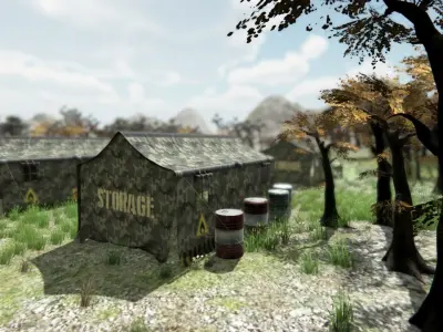  Army Storage Tent Low-poly 3D model