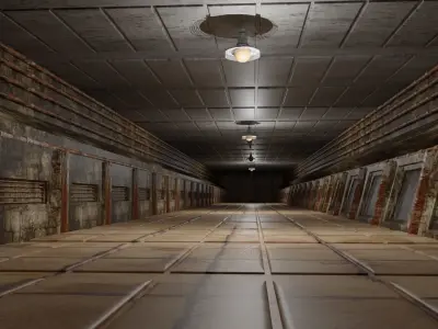 Underground Tunnel Low-poly 3D model get