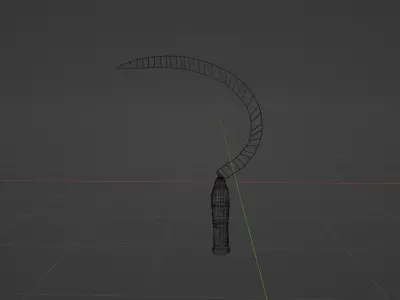 Low Poly Sickle wooden scythe 3D model