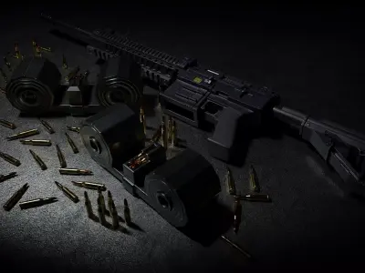 M56 LMG Low-poly 3D model
