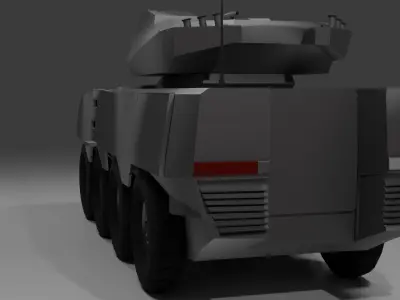 APC With Twin-Barrel Cannon Low-poly 3D model