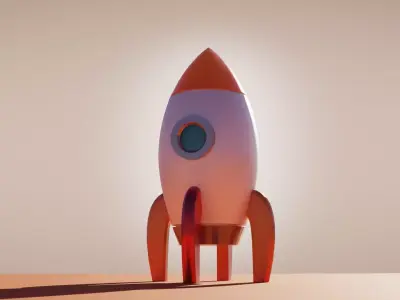 Cartoon Rocket Low-poly 3D model purchase
