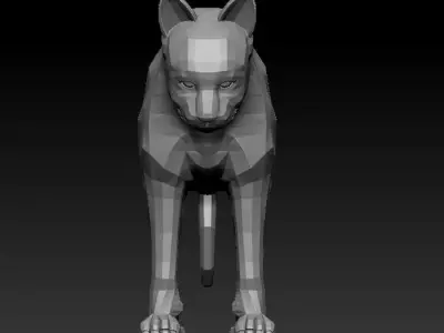 3D CAT LOWPOLY Low-poly 3D model