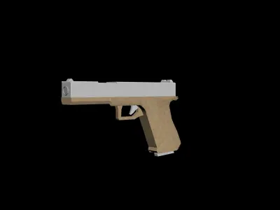 3D pistol model gun Low-poly 3D model