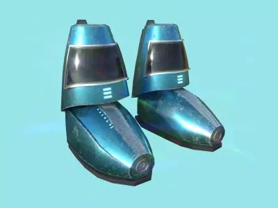 Sci-Fi Boots 04 - Character Design - Megaman Robot Style Low-poly 3D model