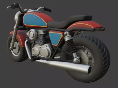 Cartoon Red Motorcycle 3D Model 3D model by im3dking
