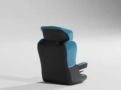 Baby-plus car seat blue for baby with hexagon pattern Isofix S Low-poly 3D model