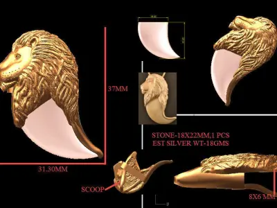 lion claw face necklace 3D print model