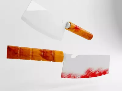 knife with blood Free low-poly 3D model purchase