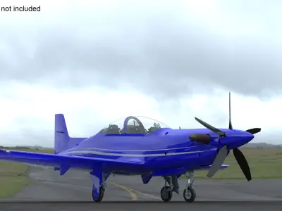 Training Aircraft Blue 3D model